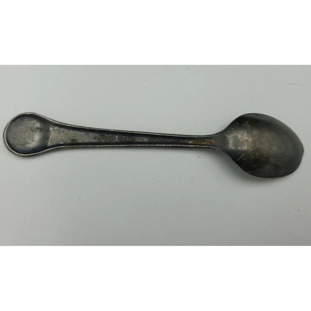 Vtg Oneida Silversmiths New York World's Fair 1964 Souvenir Spoon 3.75in tarnish